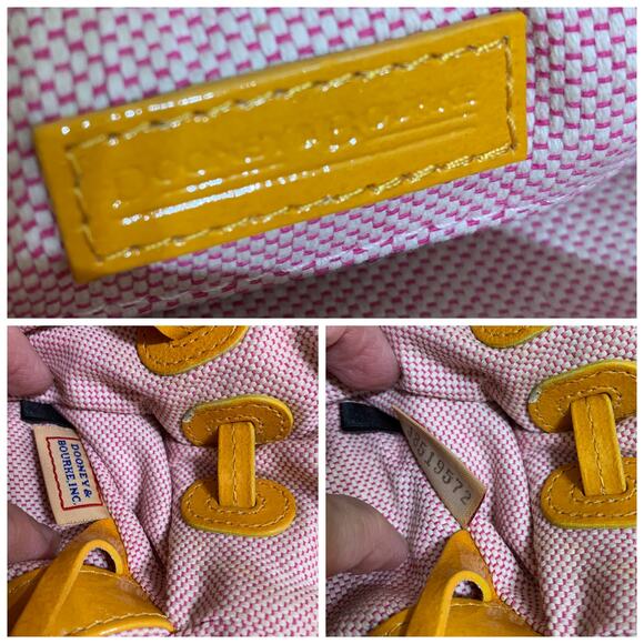 DOONEY & BOURKE Vintage Orange Yellow Small Patent Leather CHIARA D/S Satchel - Picture 14 of 16